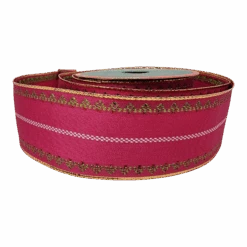 Kurt Adler Pink With Gold Edge Ribbon - 1.5" X 10 Yards -Festive Ornaments Deals 20250413 140331