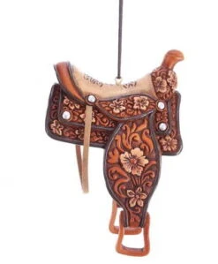 Kurt Adler Western Saddle Ornament - Elegant