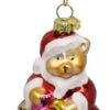 Kurt Adler 3 Inch Boxed Glass Ornament - Teddy Santa