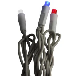 Kurt Adler 50-Light 5mm Red, White, Blue Frost LED White Wire Light Set -Festive Ornaments Deals ahvk0pv6cujo3yzltqzx