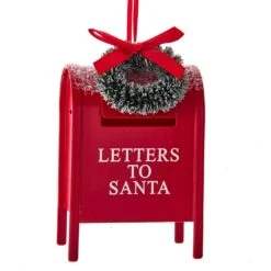 Kurt Adler Metal Santa Mailbox Ornament
