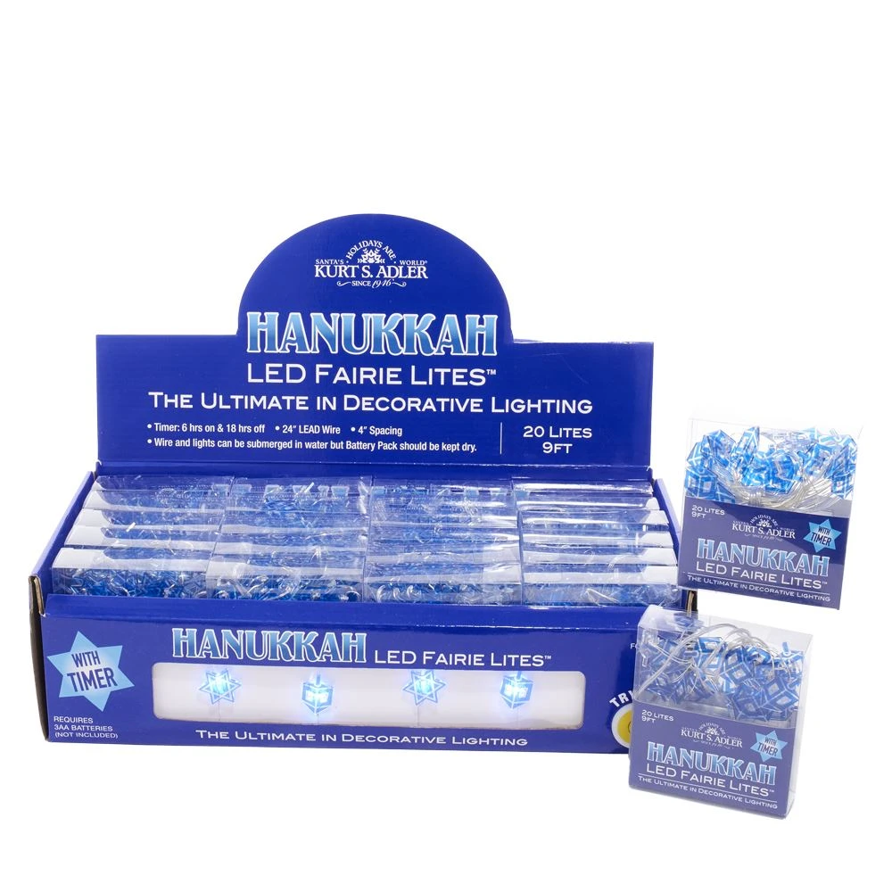 Kurt Adler Battery-Operated Hanukkah LED Fairy Light - Dreidel 9 Kurt Adler Battery-Operated Hanukkah LED Fairy Light - Dreidel - Image 9