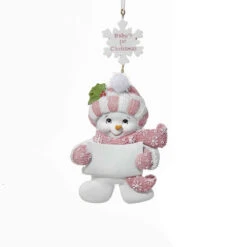 Kurt Adler Baby's 1st Christmas Snow Baby Girl Ornament