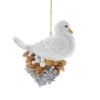 Kurt Adler White Dove On A Snowflake Perch - Ornament