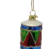 Kurt Adler 3 Inch Boxed Glass Ornament - Drum - Red/Green/Blue
