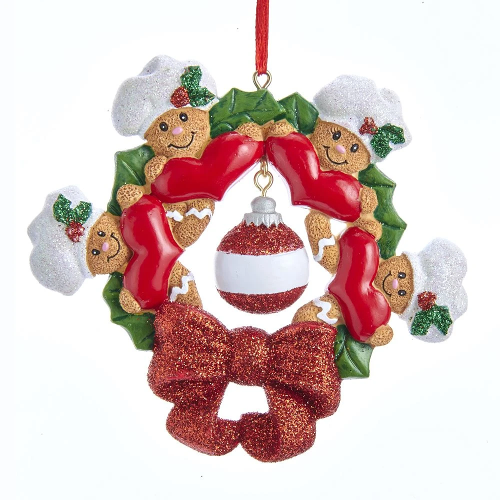 Kurt Adler Gingerbread Wreath Ornament - Family Of 3 6 Kurt Adler Gingerbread Wreath Ornament - Family Of 3 - Image 6