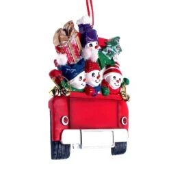 Kurt Adler Snowman On Truck Ornament - Family Of 2 -Festive Ornaments Deals b7etoztrbolnb3kh4jay