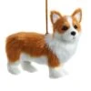 Kurt Adler Furry Dog Ornament - Corgi