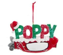 Kurt Adler Poppy Golf Bag Ornament