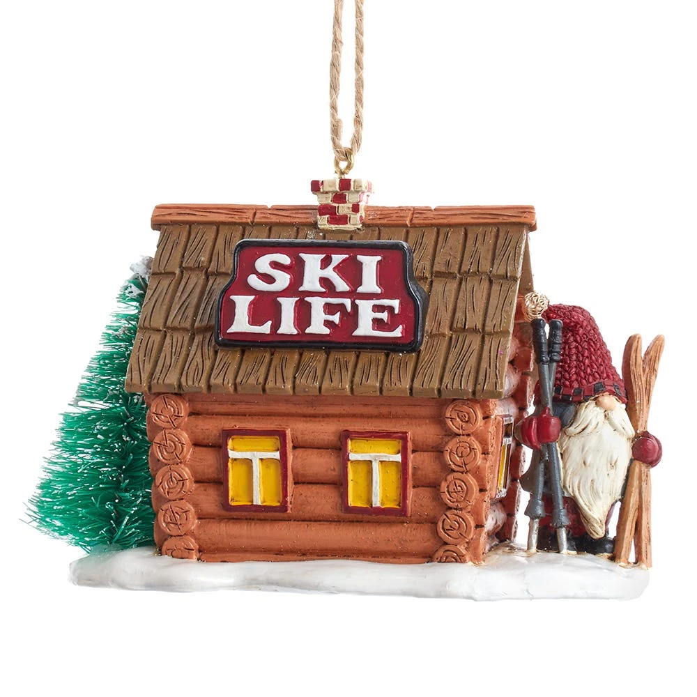 Kurt Adler Gnome Lodge Ski Ornament 1 Kurt Adler Gnome Lodge Ski Ornament