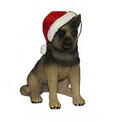 Kurt Adler Dog In A Santa Hat Ornament - German Shepherd