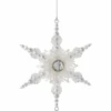 Kurt Adler Silver And White Snowflake Ornament - Shiny