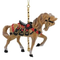 Kurt Adler Resin Carousel Assortment Ornament - Tan Horse