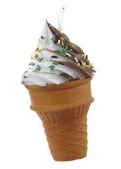 Kurt Adler Foam Ice Cream Cone Ornament - Vanila Chocolate Swirl With Jimmies