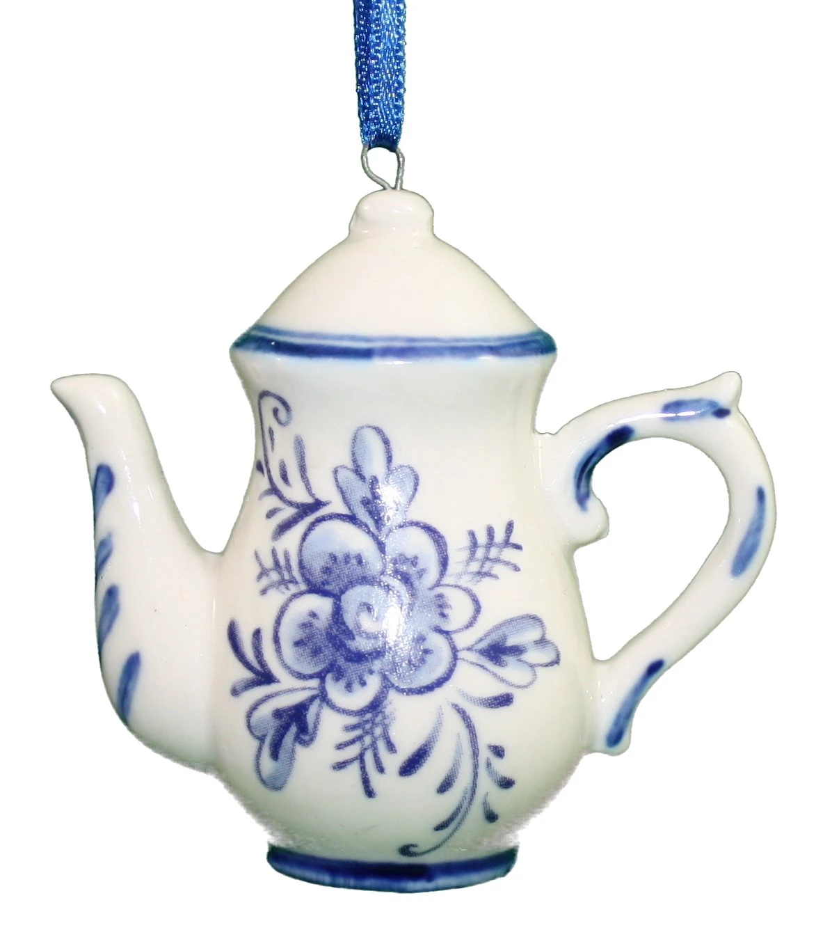 Kurt Adler Porcelain Blue Teapot Ornament - Medium 8 Kurt Adler Porcelain Blue Teapot Ornament - Medium - Image 8