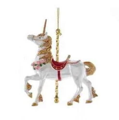 Kurt Adler Resin Carousel Assortment Ornament - Unicorn