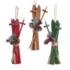 Kurt Adler Wooden Skis With Holiday Décor Ornament -