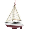 Kurt Adler Yacht With Sails Wooden Ornament - Red
