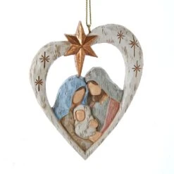 Kurt Adler Heart Shaped Nativity Ornament