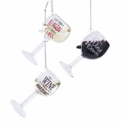Kurt Adler Glass Wine Glass Ornament - This Wine Is Making Me Awesome -Festive Ornaments Deals dazv6rndj7twgrulxcjh