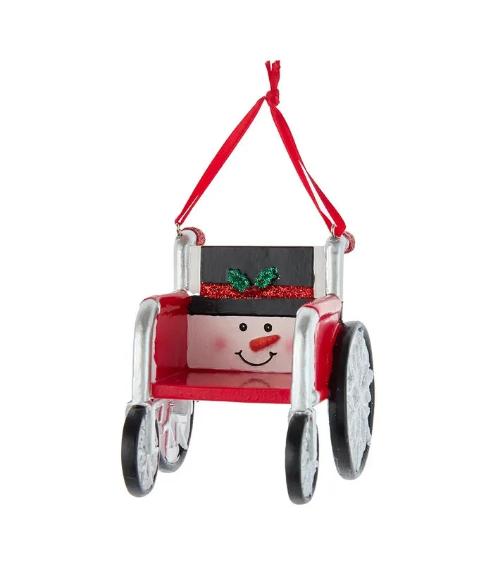 Kurt Adler Snowman Style Wheelchair Ornament 1 Kurt Adler Snowman Style Wheelchair Ornament