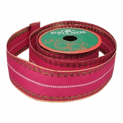 Kurt Adler Pink With Gold Edge Ribbon - 1.5" X 10 Yards