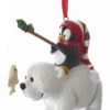 Kurt Adler Polar Bear With Penguin Ornament - Fishing