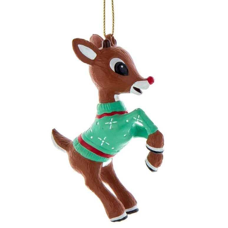 Kurt Adler Rudolph The Red Nose Reindeer Ornament - Rudolph In An Ugly Sweather 1 Kurt Adler Rudolph The Red Nose Reindeer Ornament - Rudolph In An Ugly Sweather