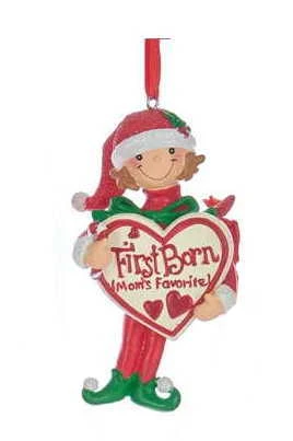 Kurt Adler Mom's Favorite Child Ornament - Girl - First Born 1 Kurt Adler Mom's Favorite Child Ornament - Girl - First Born