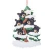 Kurt Adler Bear Family On Tree Ornament - Family Of 5