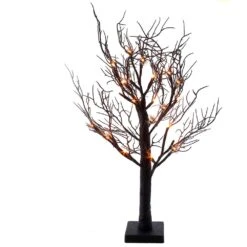 Kurt Adler 24" LED Black Glittered Tabletop Tree