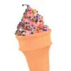 Kurt Adler Foam Ice Cream Cone Ornament - Raspberry Swirl With Sparkles