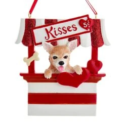 Kurt Adler Dog Kisses - Kissing Booth Ornament - Chihuahua