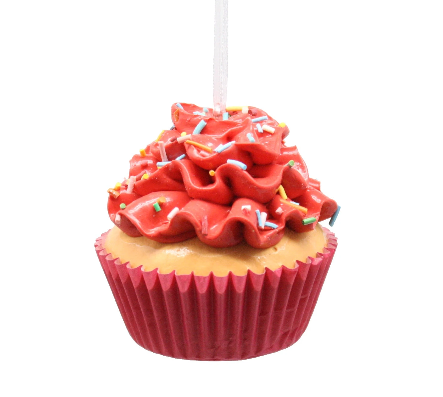 Kurt Adler Flower Cupcake Ornaments - Red With Skinny Sprinkles 1 Kurt Adler Flower Cupcake Ornaments - Red With Skinny Sprinkles