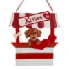 Kurt Adler Dog Kisses - Kissing Booth Ornament - Brown Dachshund