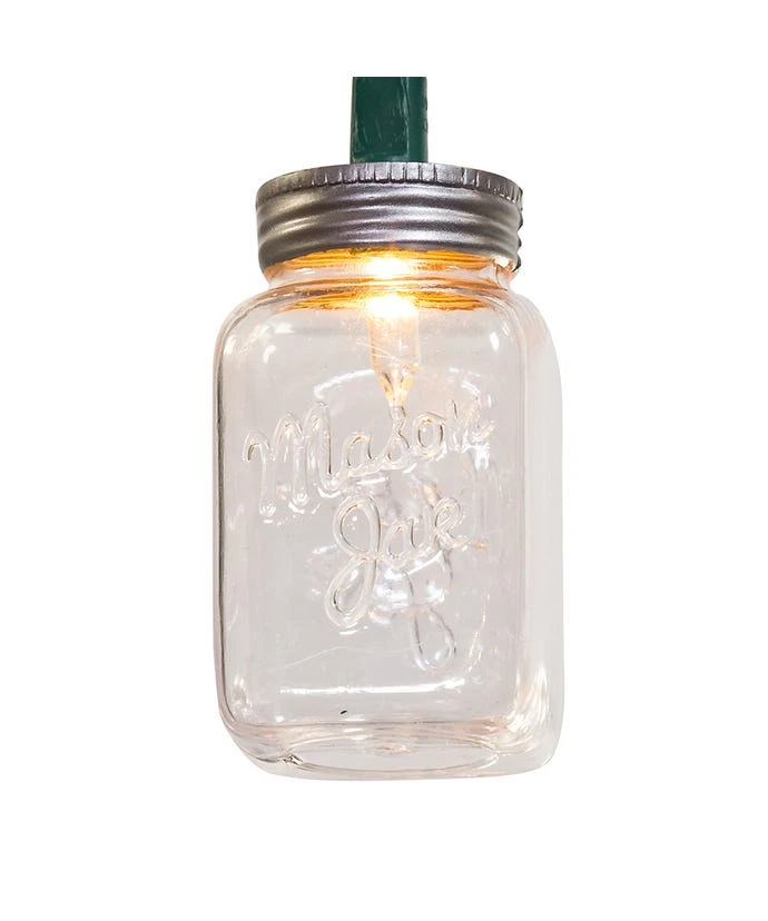 Kurt Adler 10-Light Clear Mason Jar Light Set 3 Kurt Adler 10-Light Clear Mason Jar Light Set - Image 3