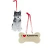 Kurt Adler I Love My Siberian Husky With Dog Bone Ornaments