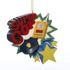 Kurt Adler Super Cop Ornament -Festive Ornaments Deals f87g7lpjwd3c1xrol6id