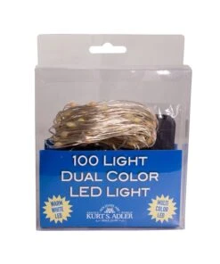 Kurt Adler 100-Light Battery-Operated Dual Color (Warm White And Multicolored) LED Silver Wire Light Set
