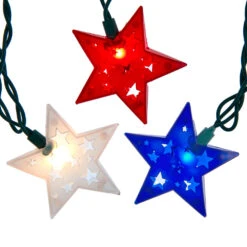 Kurt Adler Patriotic Star Light Set - 10-Light