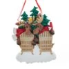 Kurt Adler Moose On Chairs Ornament - Family Of 2