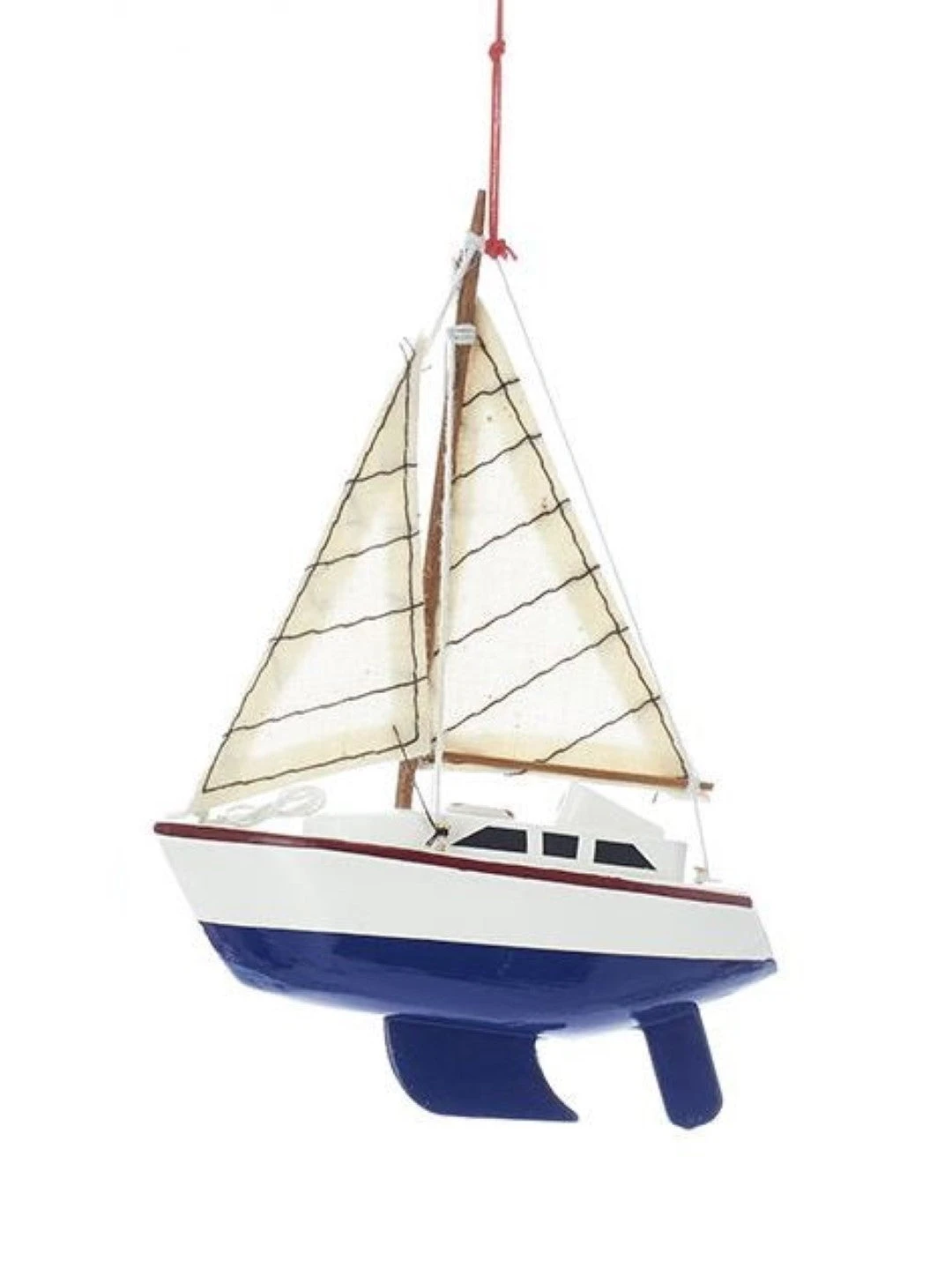 Kurt Adler Yacht With Sails Wooden Ornament - Blue 2 Kurt Adler Yacht With Sails Wooden Ornament - Blue - Image 2