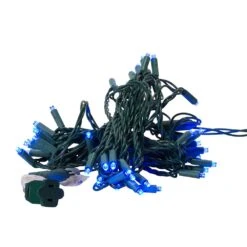 Kurt Adler 50-Light 5mm Blue LED Green Wire Light Set