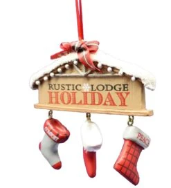Kurt Adler Rustic Sign Ornament - Lodge Holiday