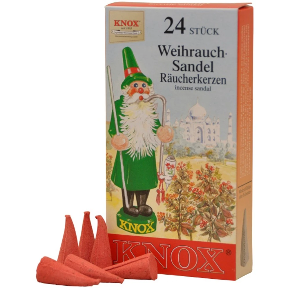 Kurt Adler Knox German Scented Incense Cones (Pack Of 24) - Sandal 1 Kurt Adler Knox German Scented Incense Cones (Pack Of 24) - Sandal