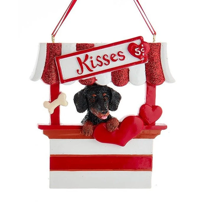 Kurt Adler Dog Kisses - Kissing Booth Ornament - Black Dachshund 1 Kurt Adler Dog Kisses - Kissing Booth Ornament - Black Dachshund