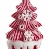 Kurt Adler Candy Swirl Tree In Santa Bucket Ornament - Snowflakes