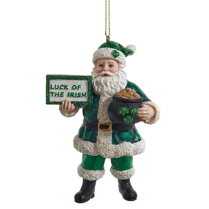 Kurt Adler Irish Santa Ornament - Pot Of Gold 1 Kurt Adler Irish Santa Ornament - Pot Of Gold
