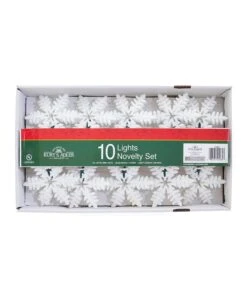 Kurt Adler 10-Light White Snowflake Light Set