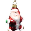 Kurt Adler 3 Inch Boxed Glass Ornament - Startled Santa